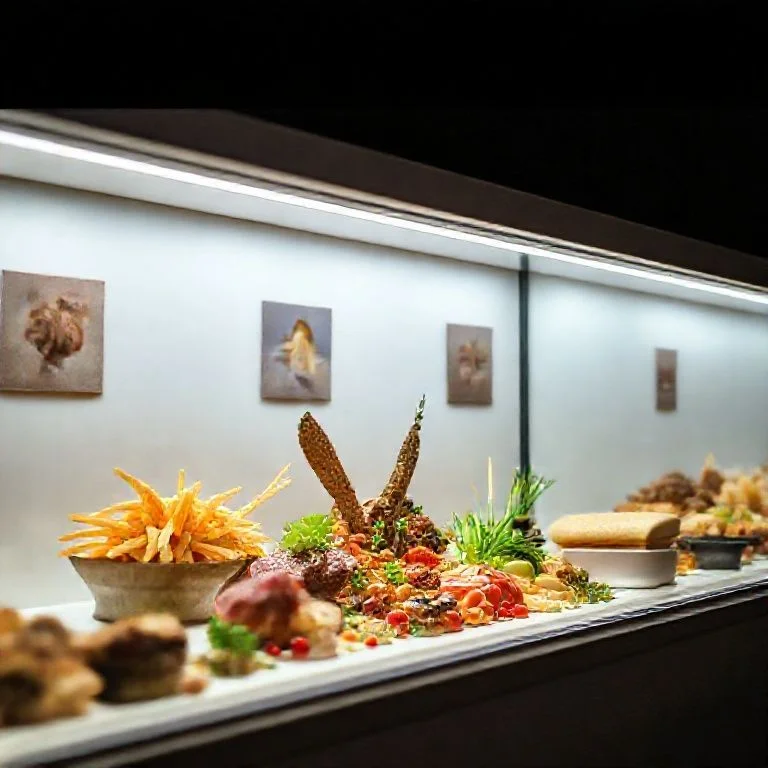 An abstract, artistic composition focusing on the texture and blurred vibrant colors of a selection of exotic spices or grains in very shallow focus. Imagine a swirl of saffron threads, star anise, cardamom pods, and perhaps grains of long-grain rice or quinoa, creating a rich visual tapestry of color and intricate patterns. The image should be visually intriguing and evocative of diverse flavors and origins, but not depict a specific prepared dish. Style: Macro photography, abstract, textural, vibrant yet sophisticated.